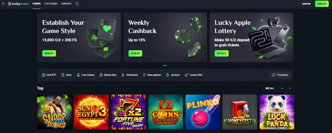 Luckywave Casino Login – Stapsgewijze handleiding voor inloggen image 1